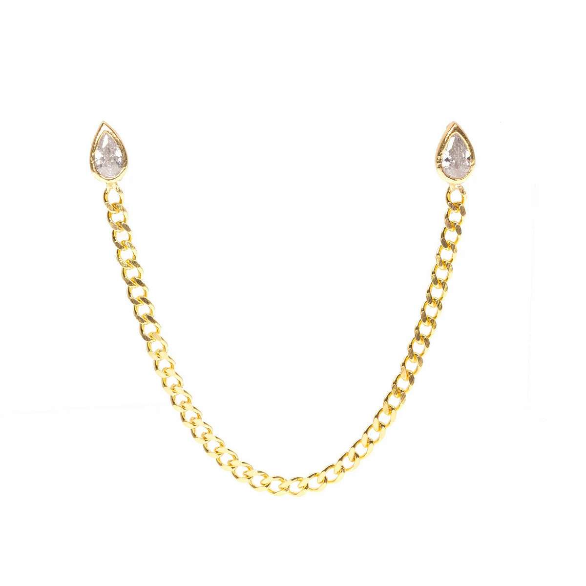 Crystal Chain A Deux Double Studs