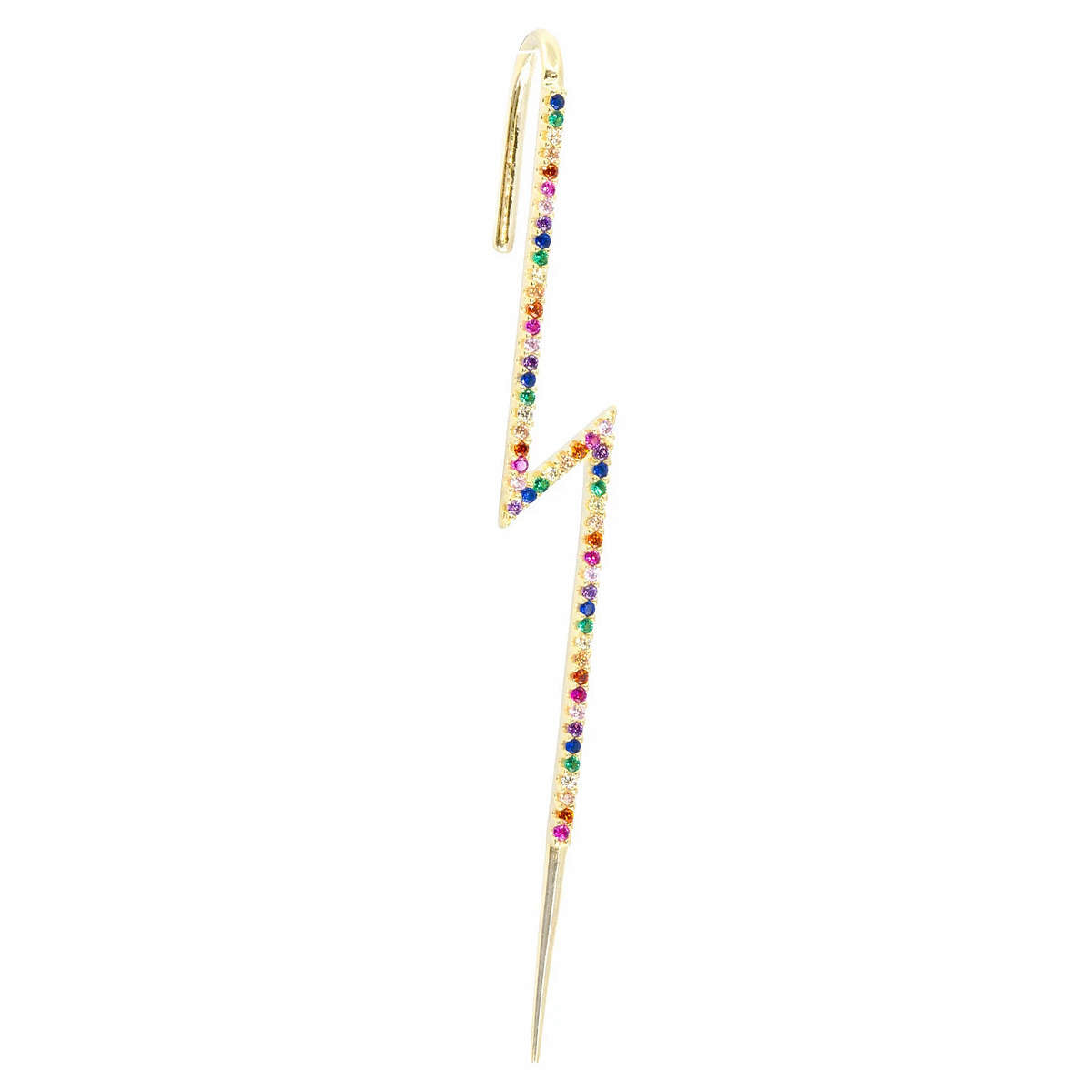 Lucky Strike Crystal Bolt Earring in Rainbow