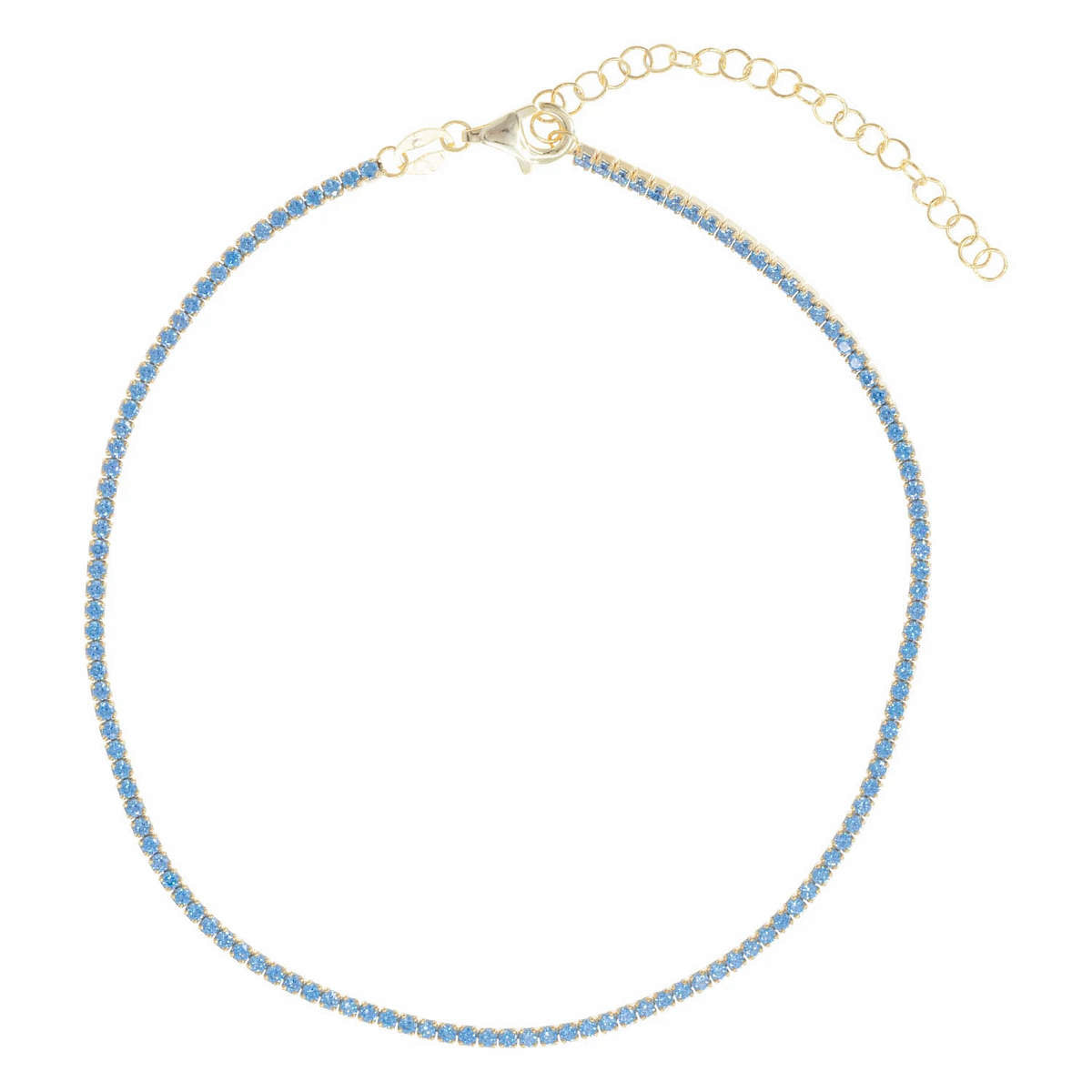 Little Gems Tennis Anklet in Baby Blue