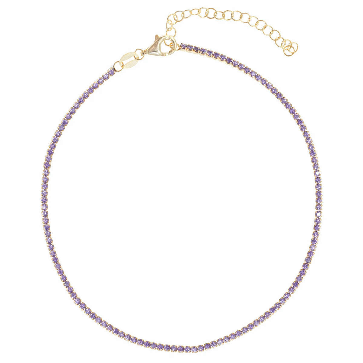 Little Gems Tennis Anklet in Amethyst