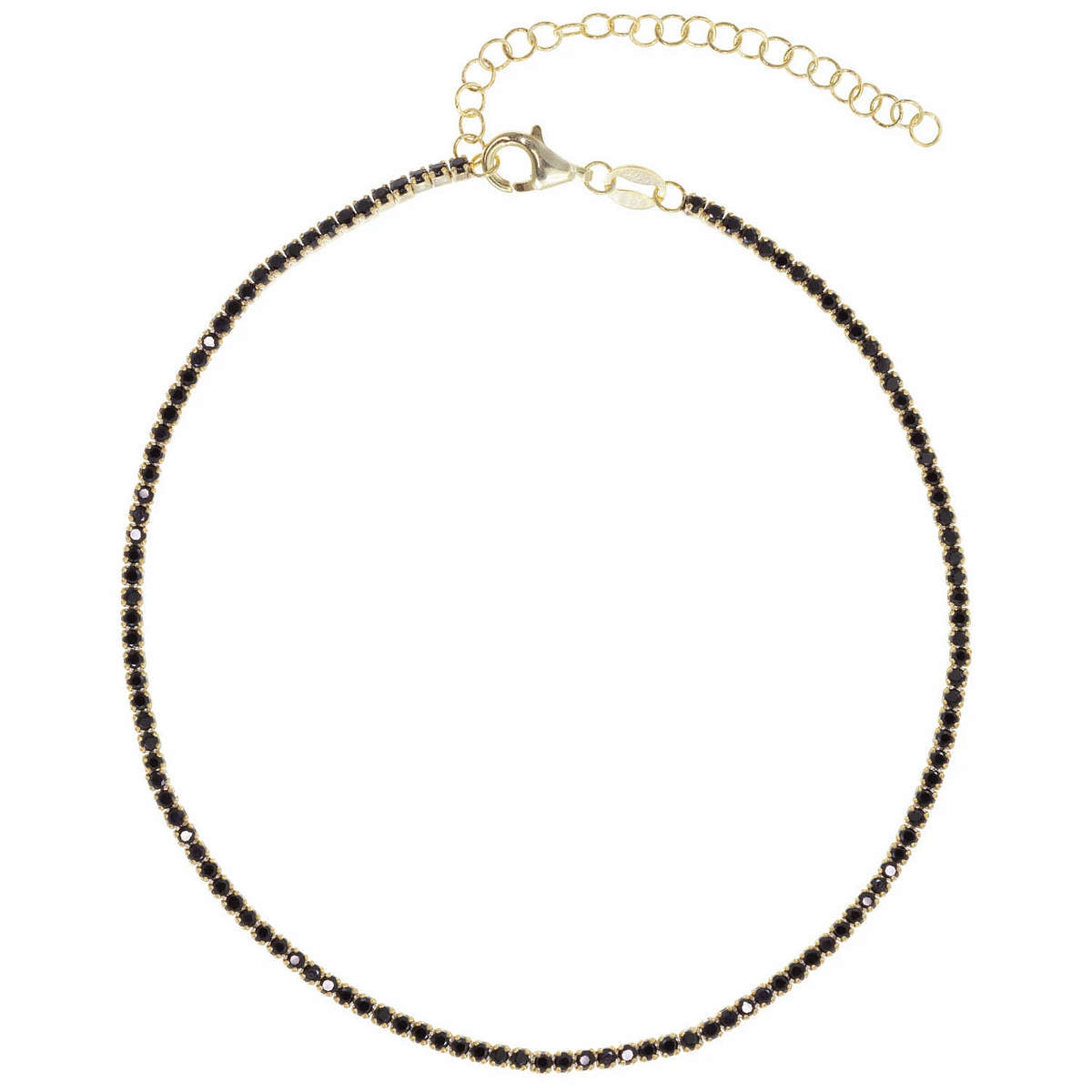Little Gems Tennis Anklet in Onyx