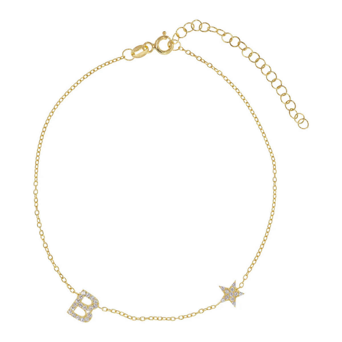 You're A Star Initial Bracelet in Crystal Clear