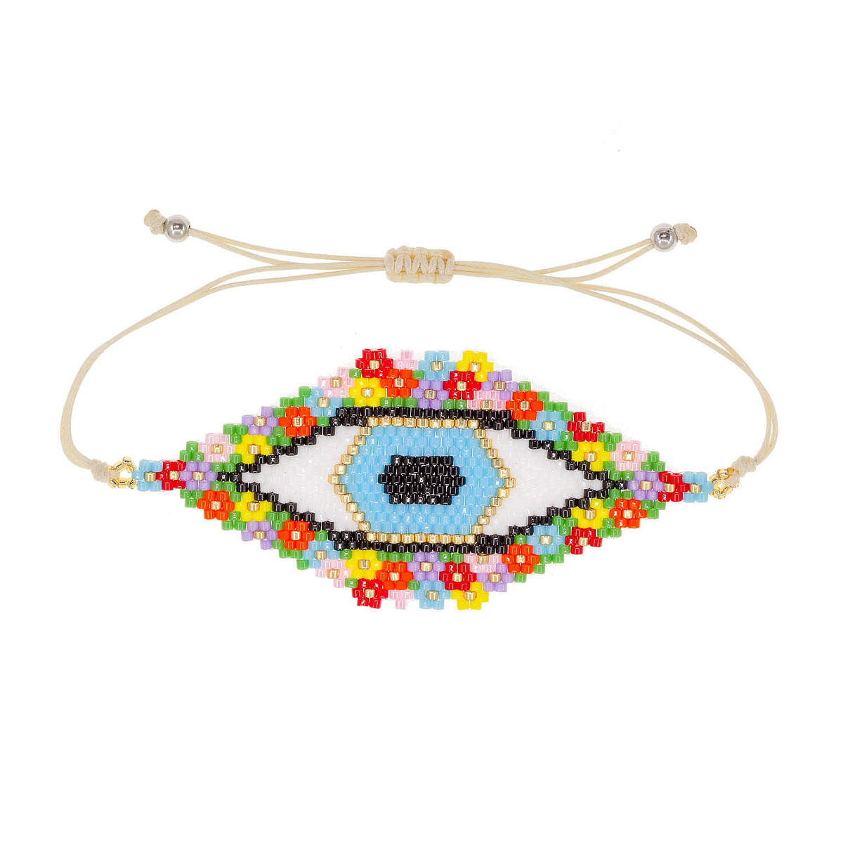 Flora Woven Evil Eye Bracelet