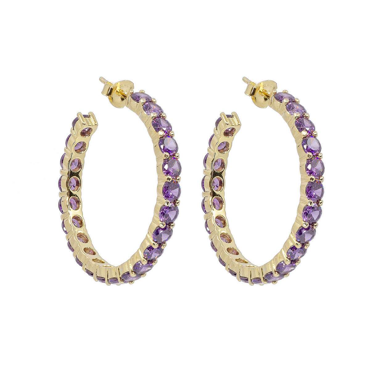 Amethyst Crystal Infinity Hoops