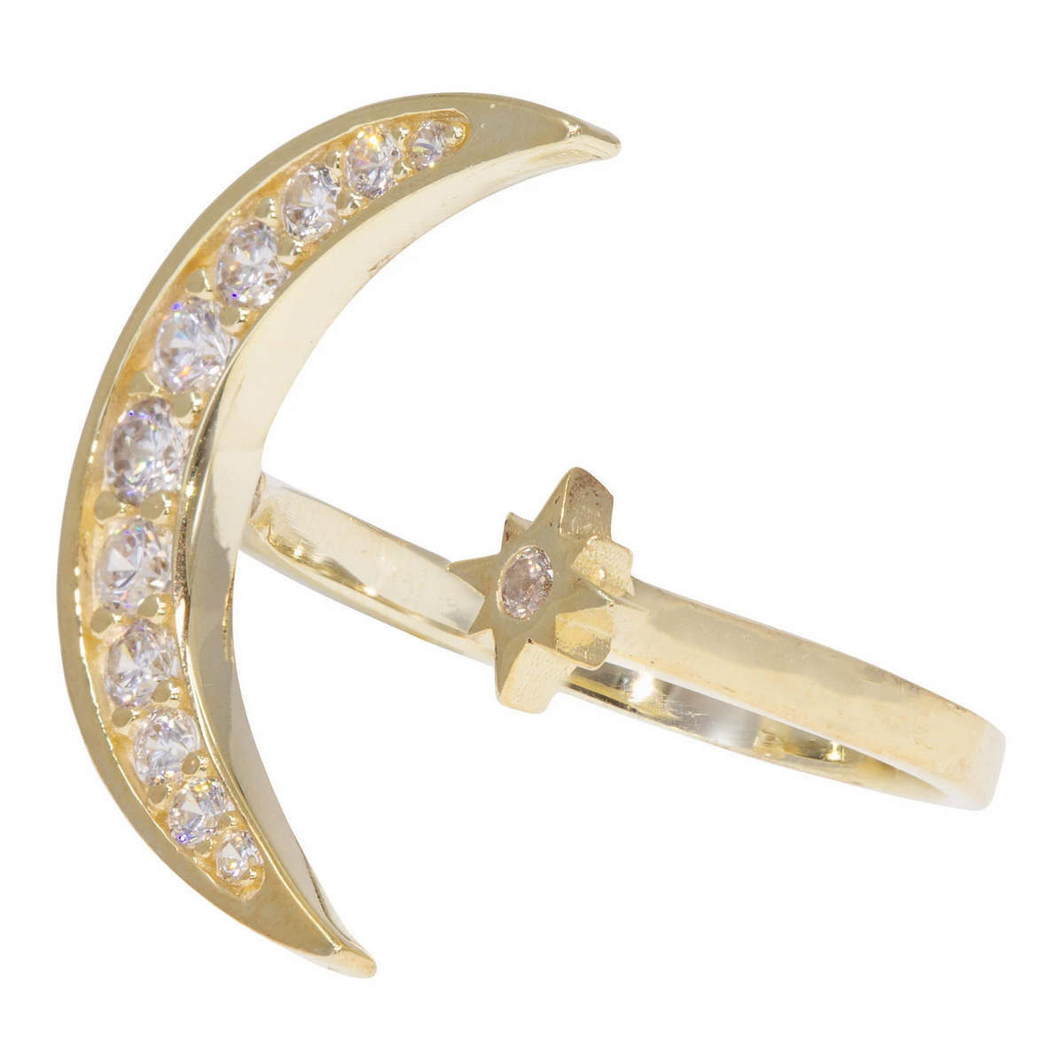 Midnight Moon Ring in Clear