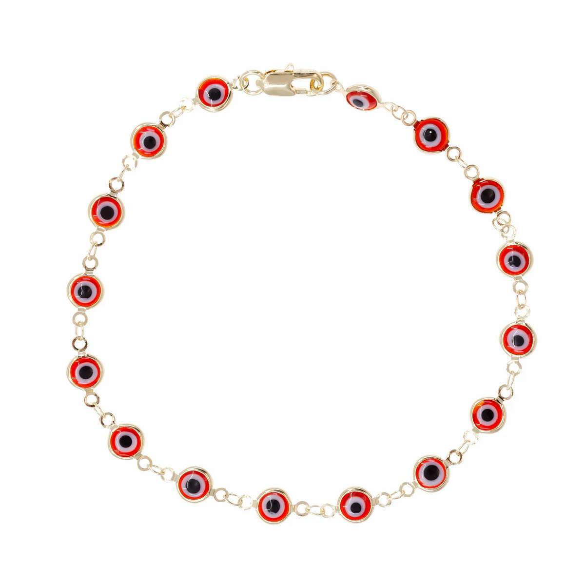 All-Seeing Evil Eye Anklet in Red