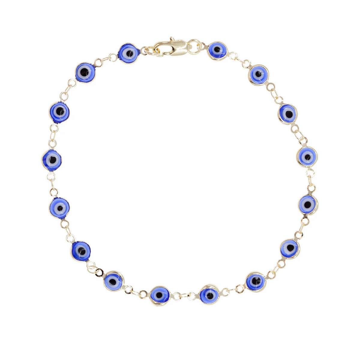 All-Seeing Evil Eye Anklet in Dark Blue
