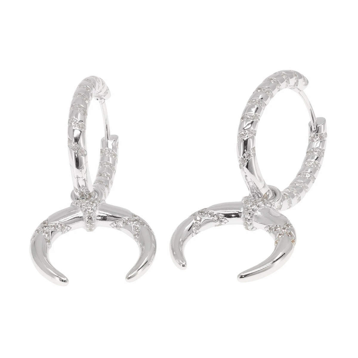 Trailblazer Hoops with Double Horn Charms