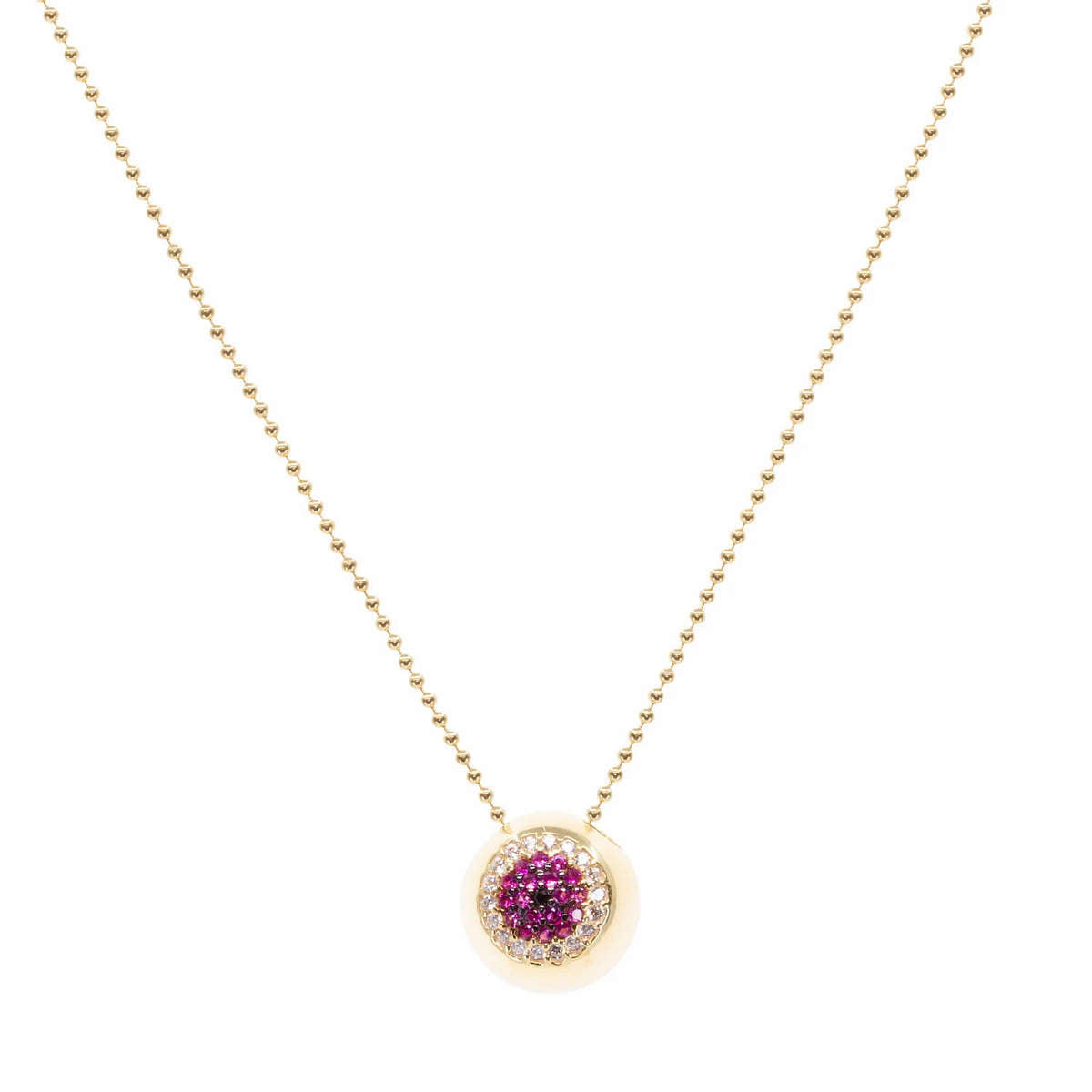 Wide-Eyed Crystal Pavé Necklace in Ruby