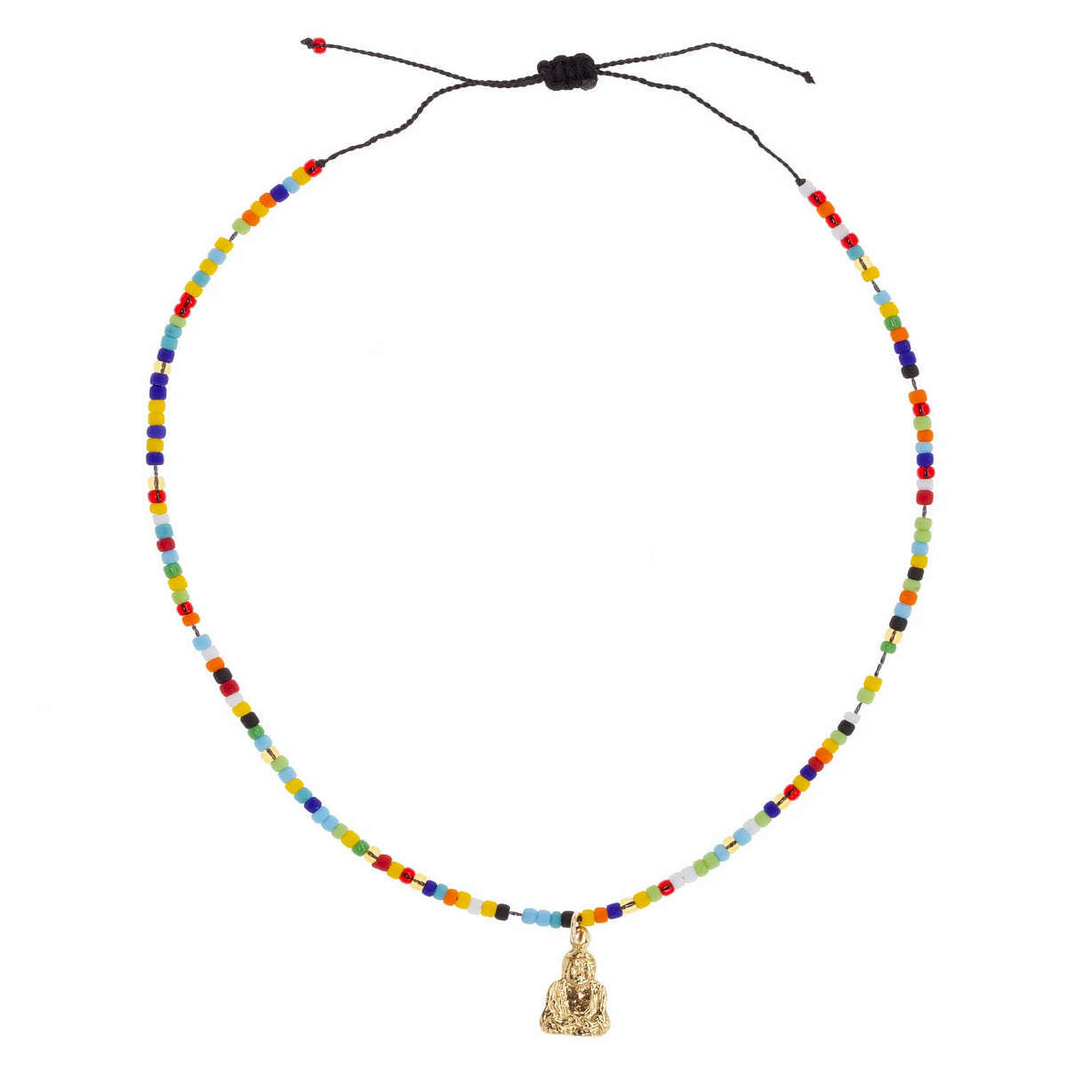 Rainbow Aura Anklet with Buddha Charm