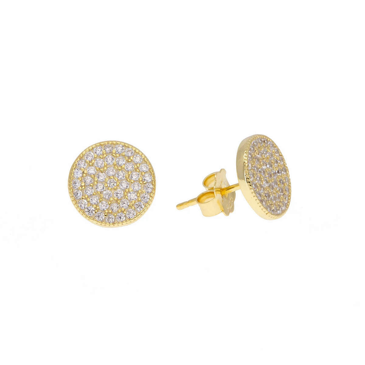 Crystal Meridian Earrings in Gold