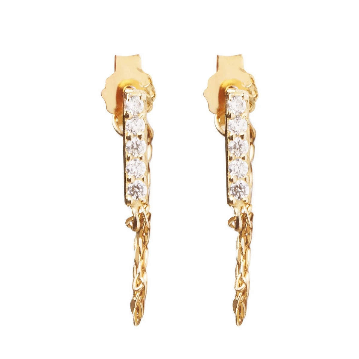 Chain Pave Bar Paired Studs