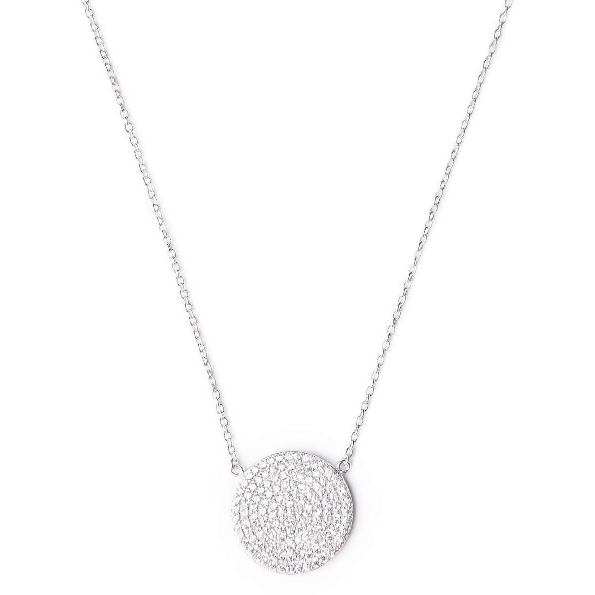 Pave Disk Necklace