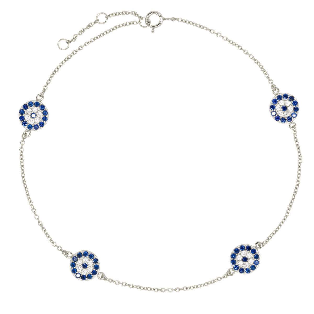 Blue Evil Eye Disk Anklet