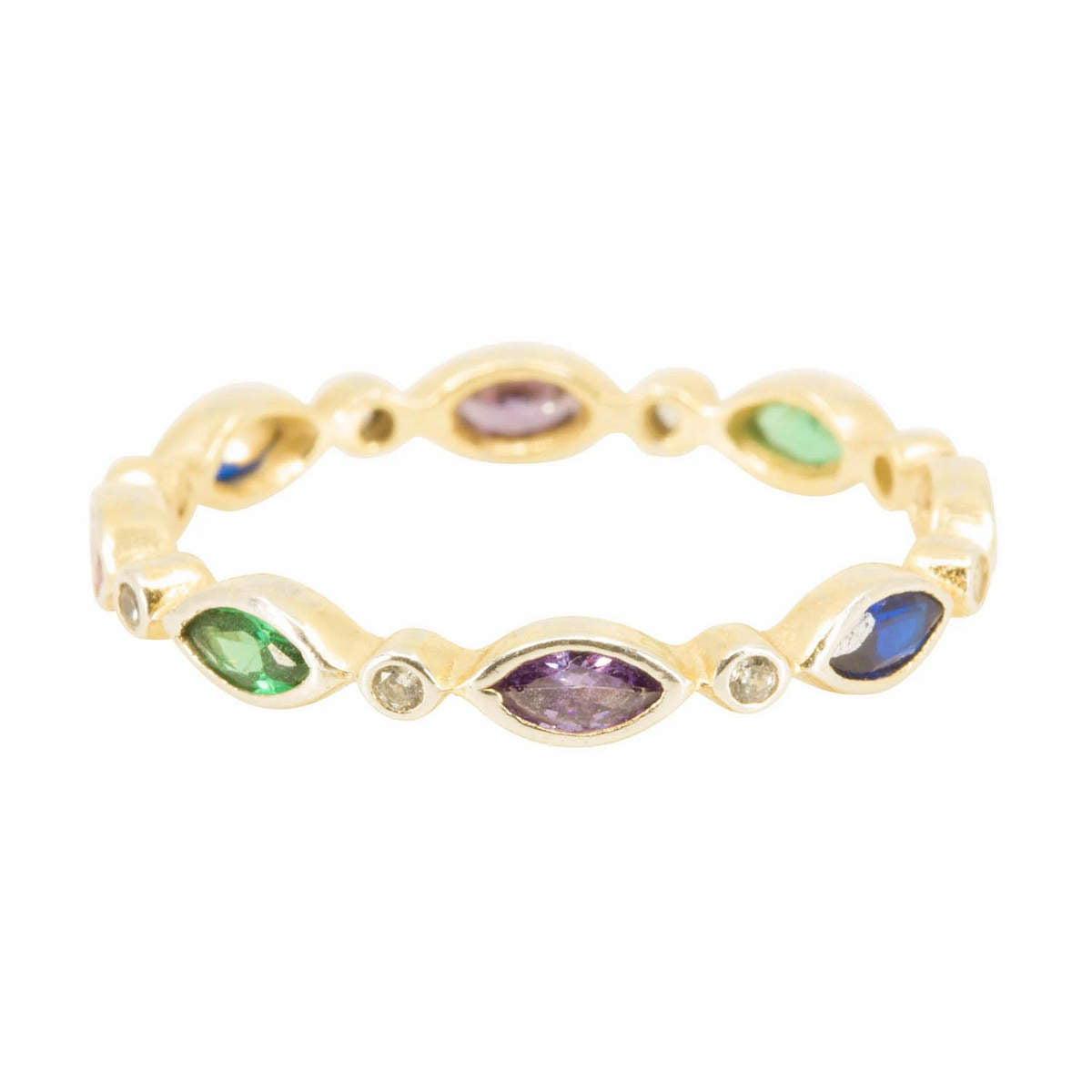 Marquis Rainbow Gold Band