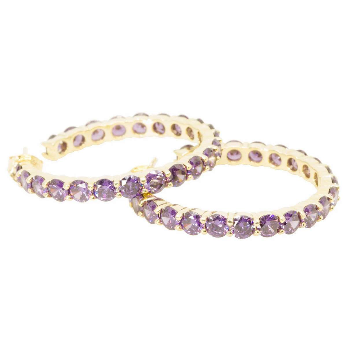 Amethyst Crystal Infinity Hoops