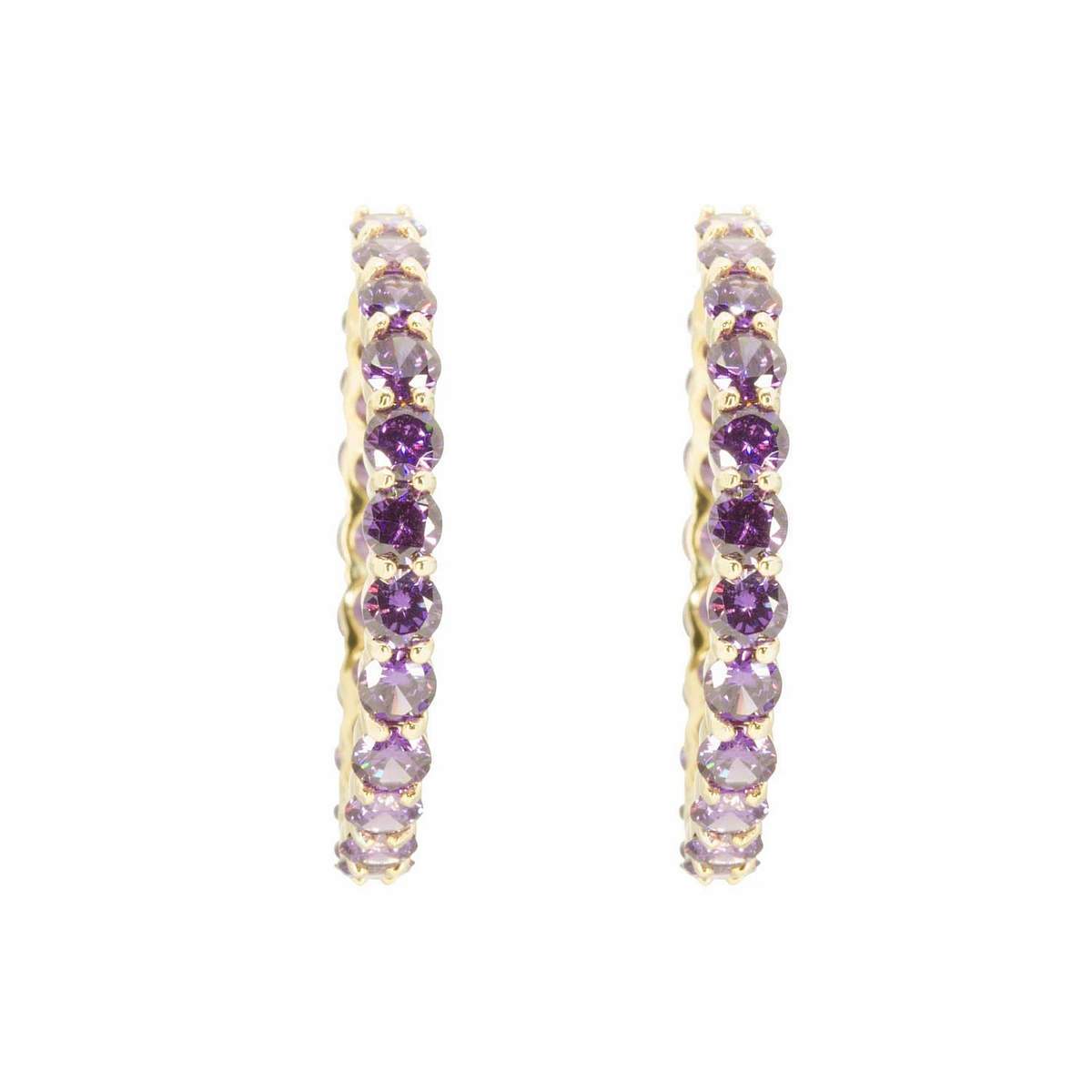 Amethyst Crystal Infinity Hoops