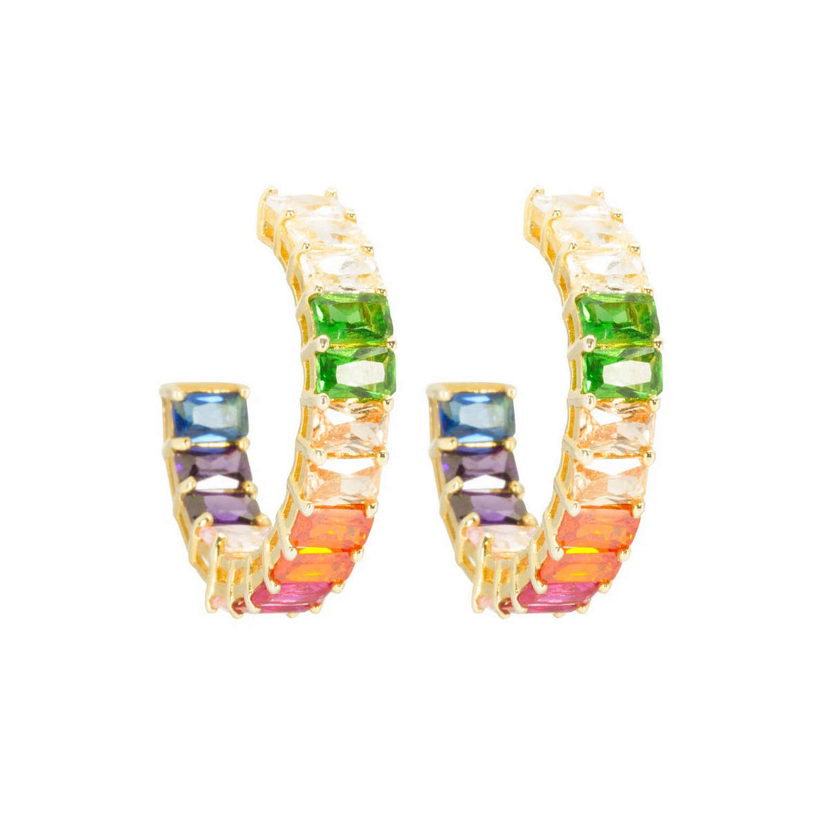 Emerald Rainbow Hoops