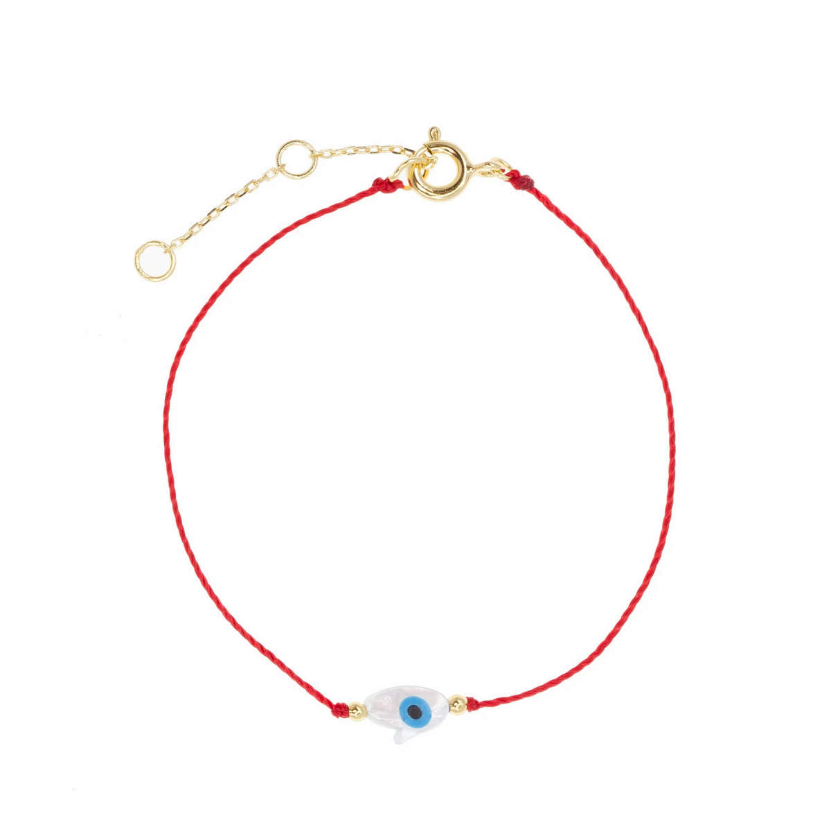 Evil Eye Hamsa Cord Bracelet in Red