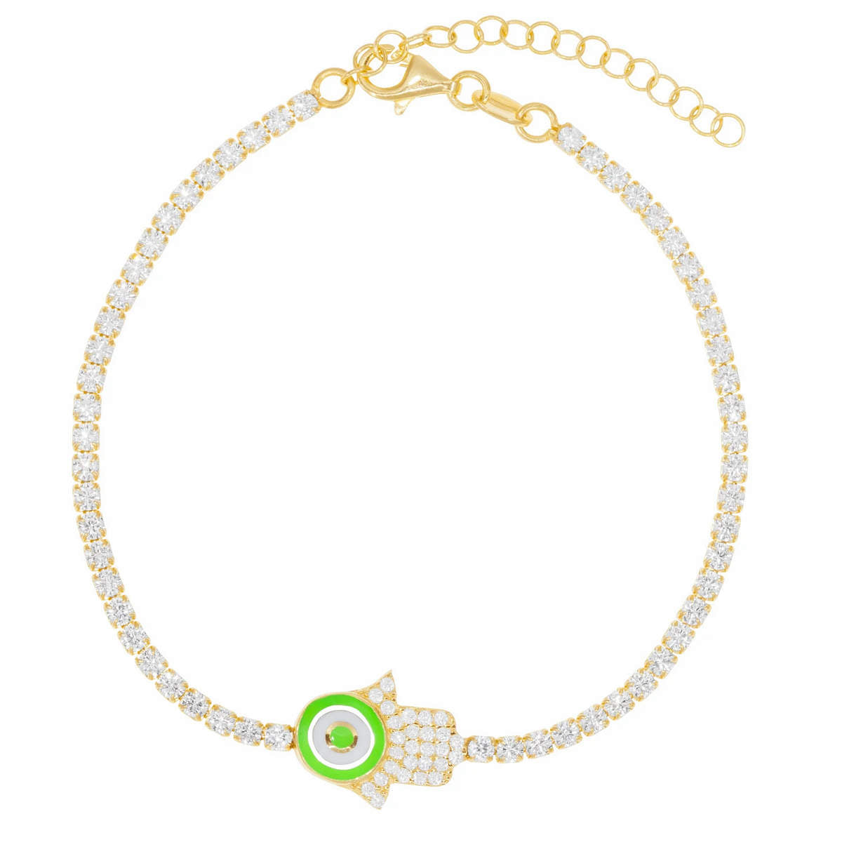 Green Hamsa Bracelet