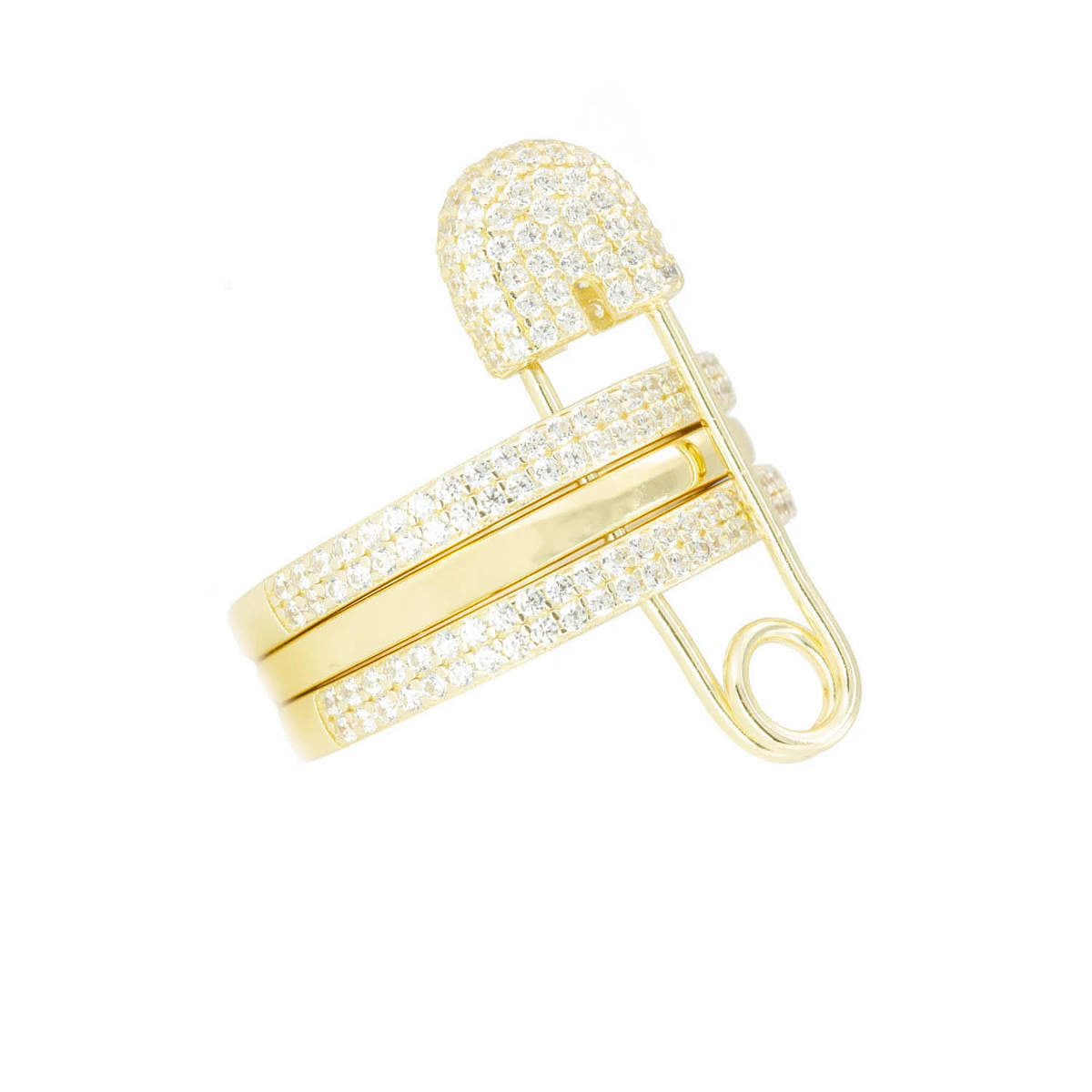 Safety Pin Stack Ring