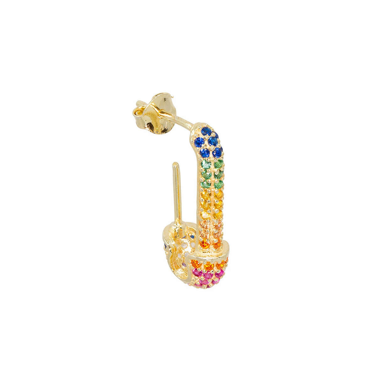 Rainbow Safety Pin Stud