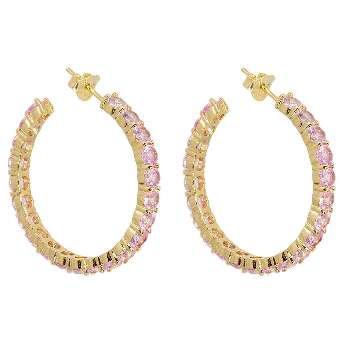 Rose Crystal Infinity Hoops