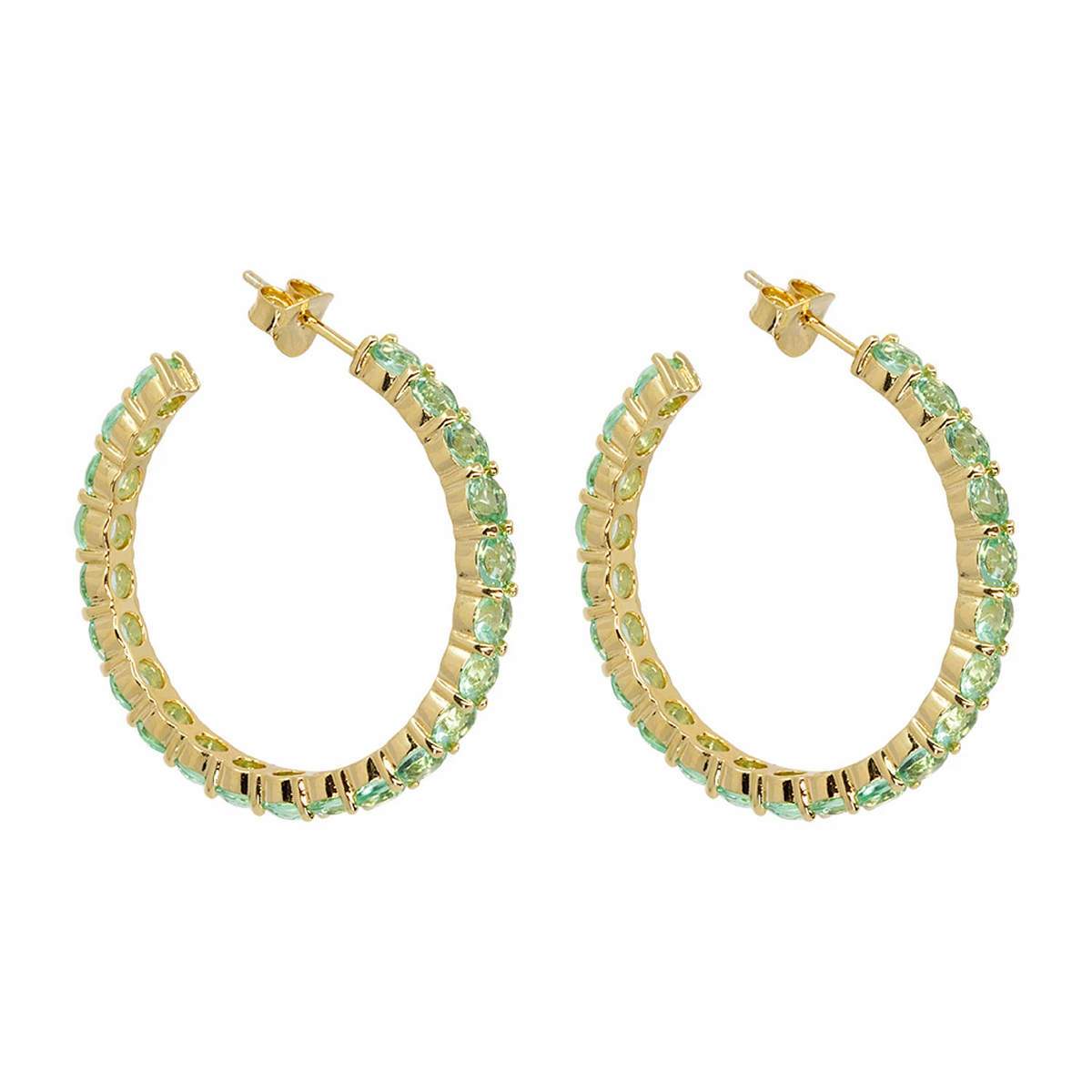 Aquamarine Crystal Infinity Hoops