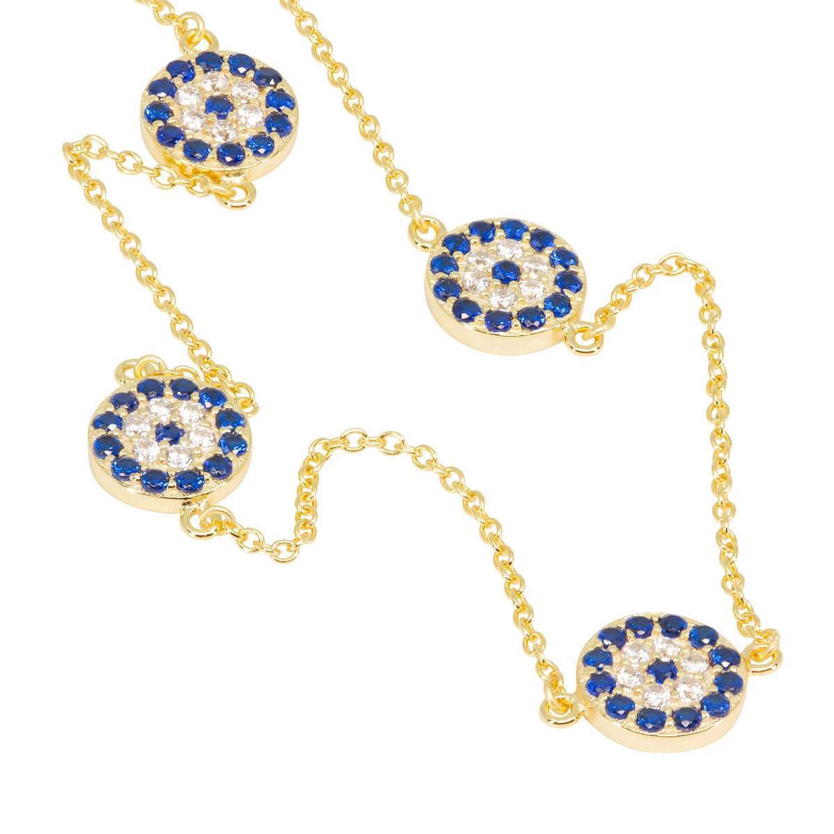 Blue Evil Eye Disk Anklet