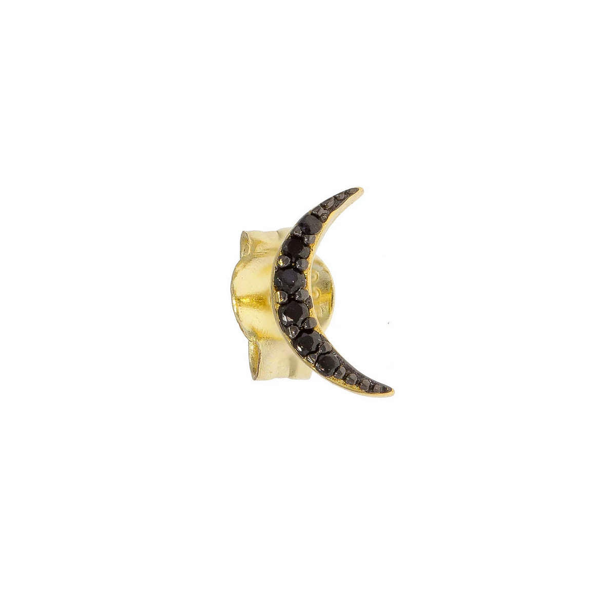 New Crescent Moon Stud in Onyx