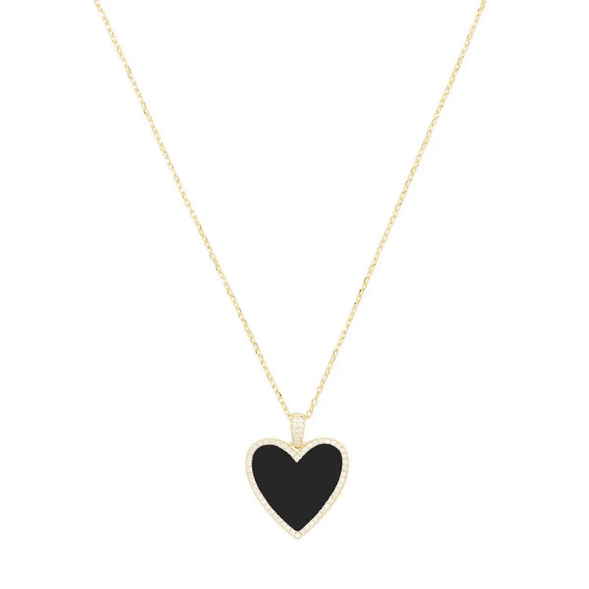 Cross My Heart Necklace in Black