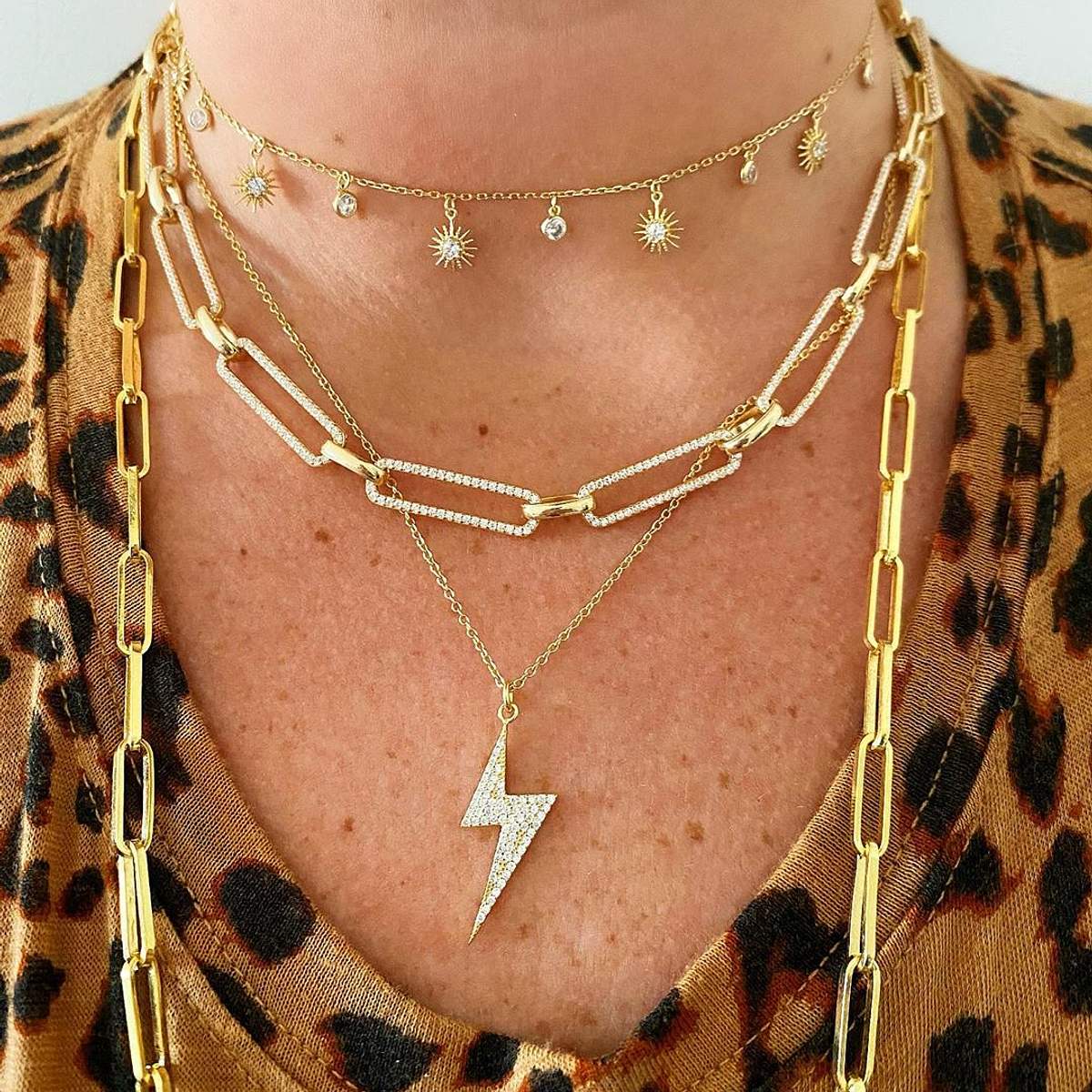 Vajra Crystal Bolt Necklace