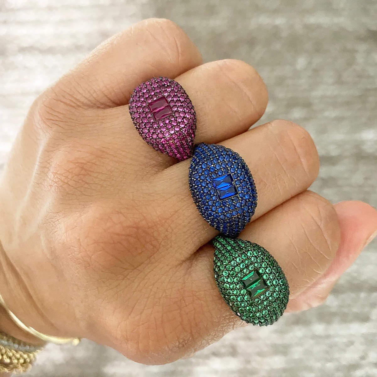 Rounded Crystal Ring