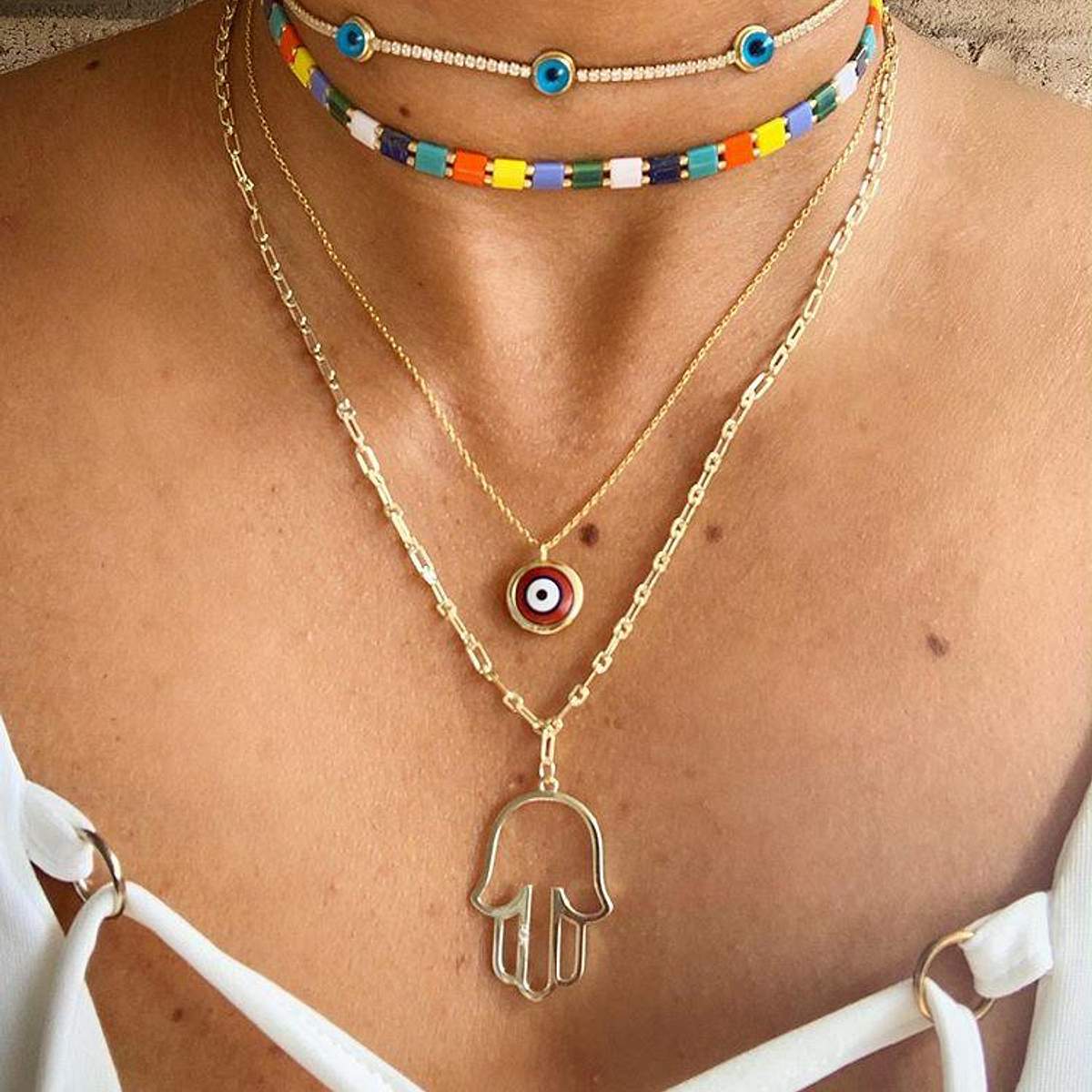 Evil Eye Trio Choker