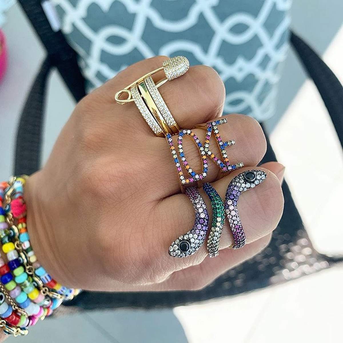 Safety Pin Stack Ring