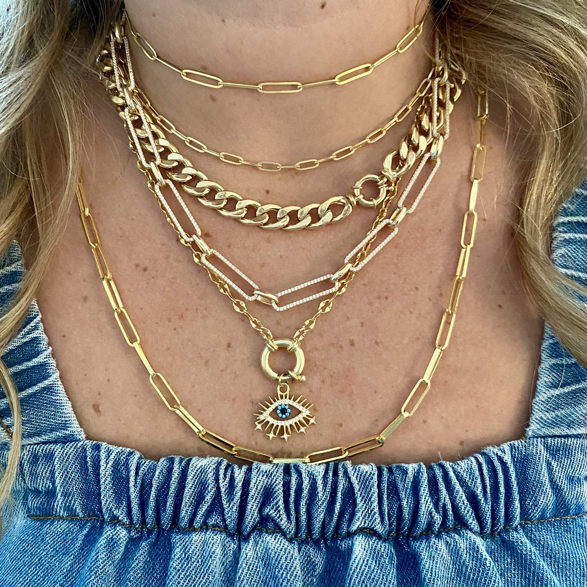 Shooting Stars Evil Eye Necklace