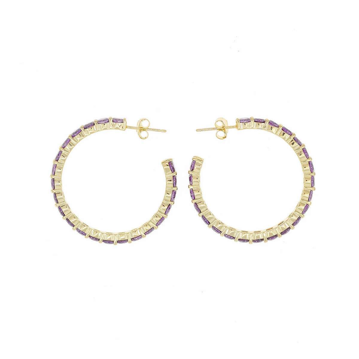 Amethyst Crystal Infinity Hoops