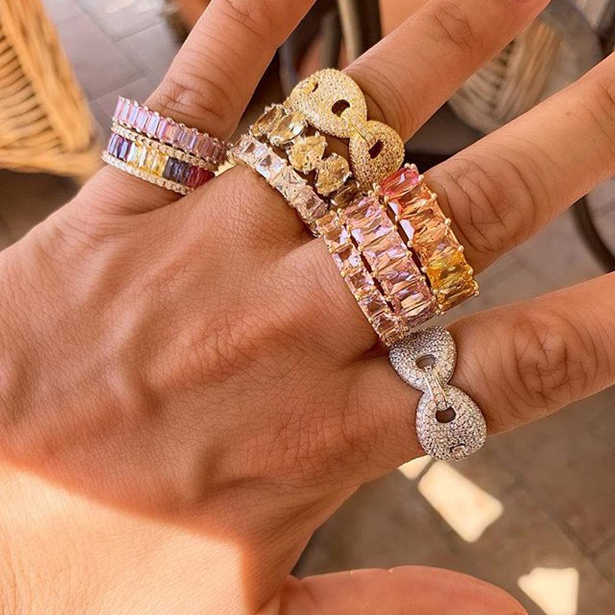 Emerald Ombre Rainbow Ring