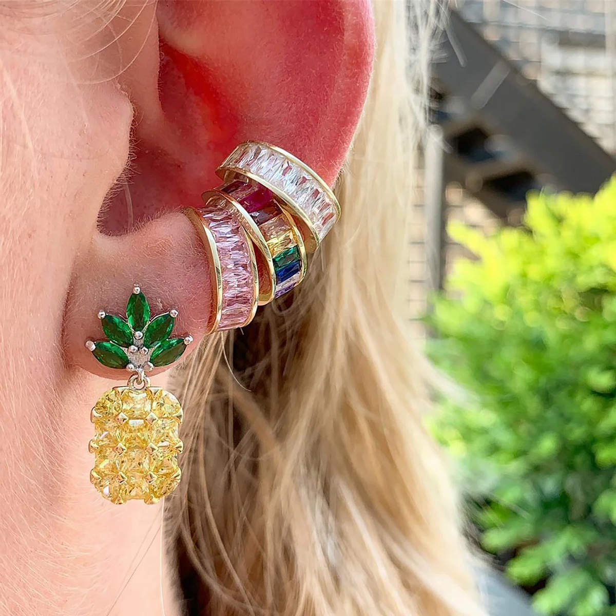 Jumbo Crystal Ear Cuff in Clear