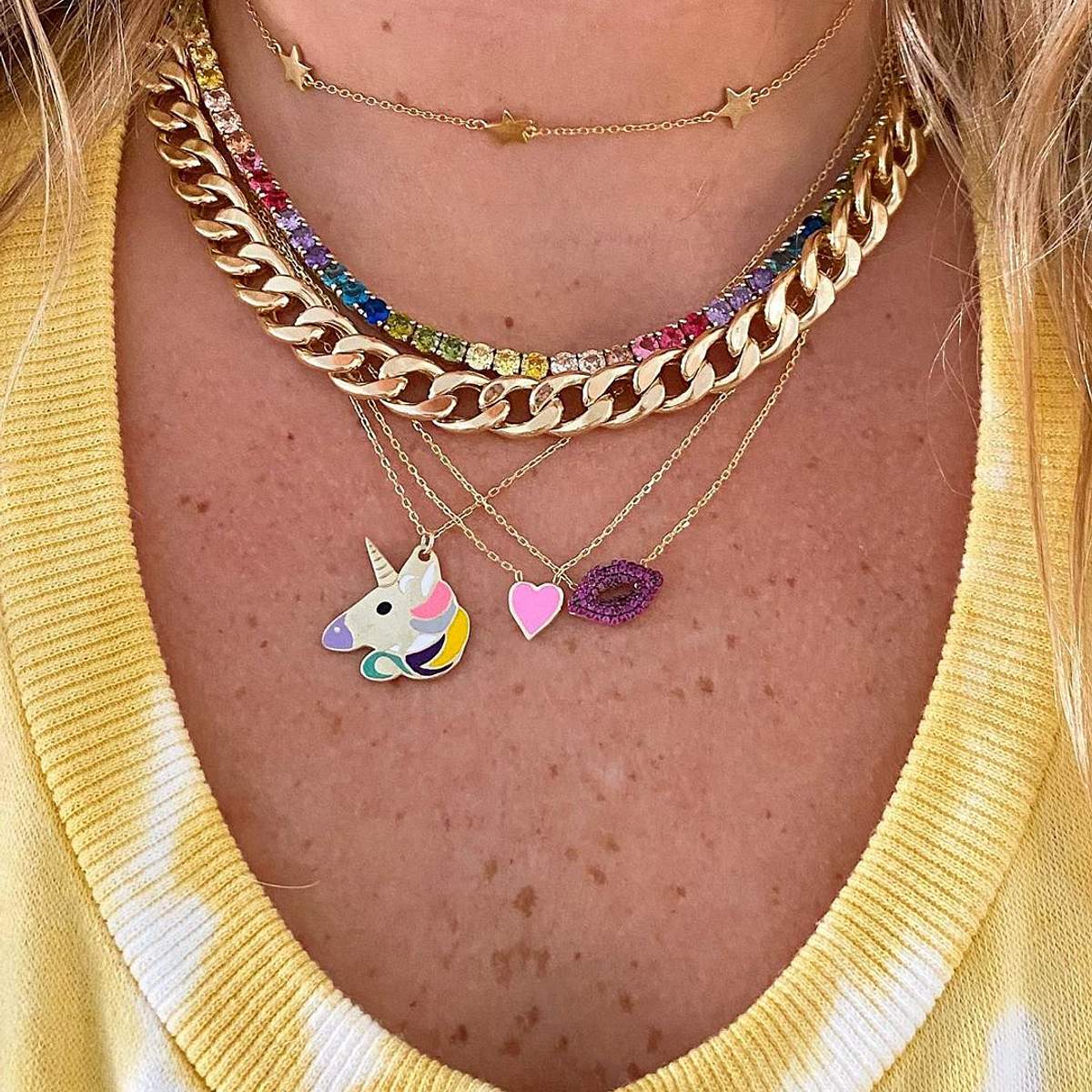 One Love Necklace in Pink