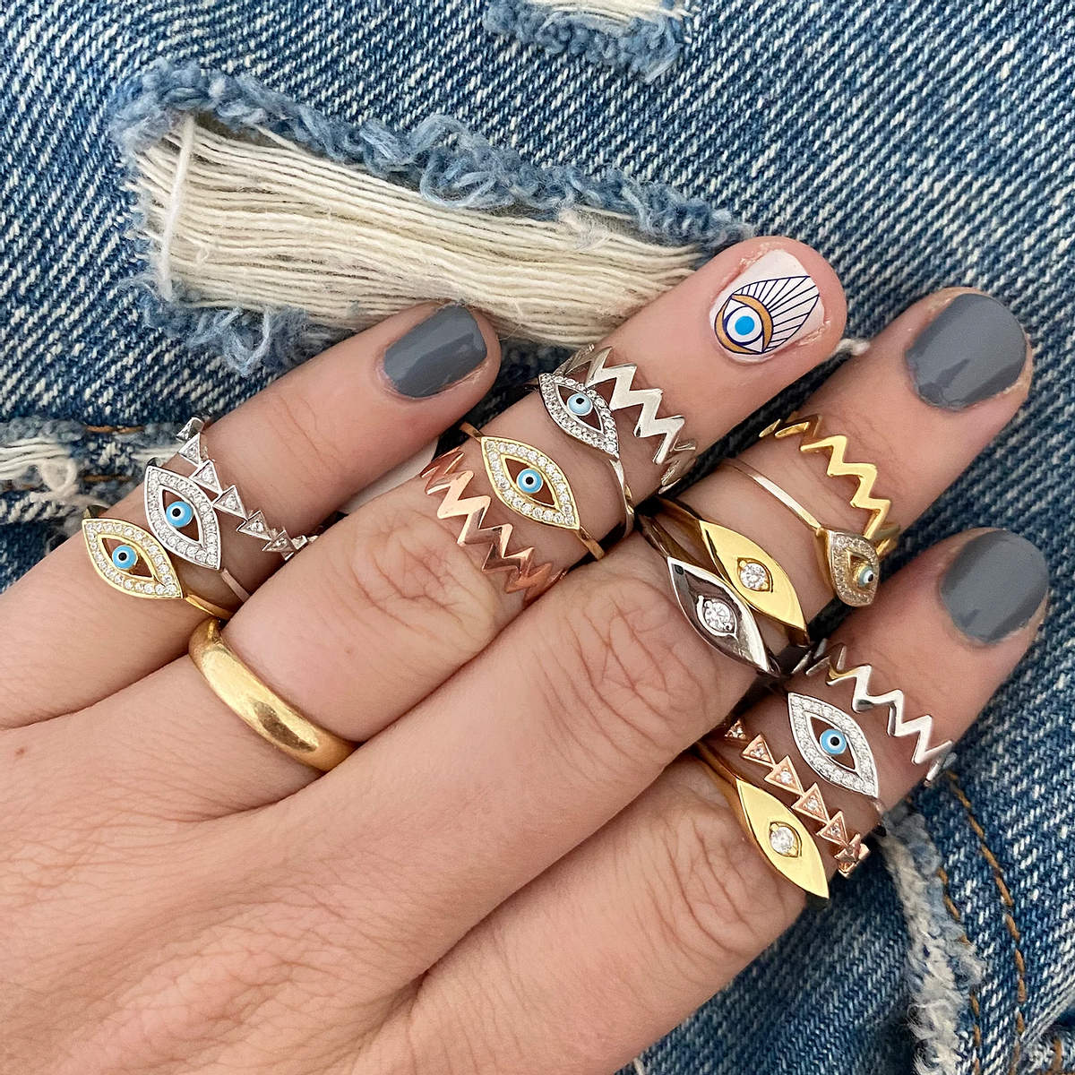 Minimalist Evil Eye Ring