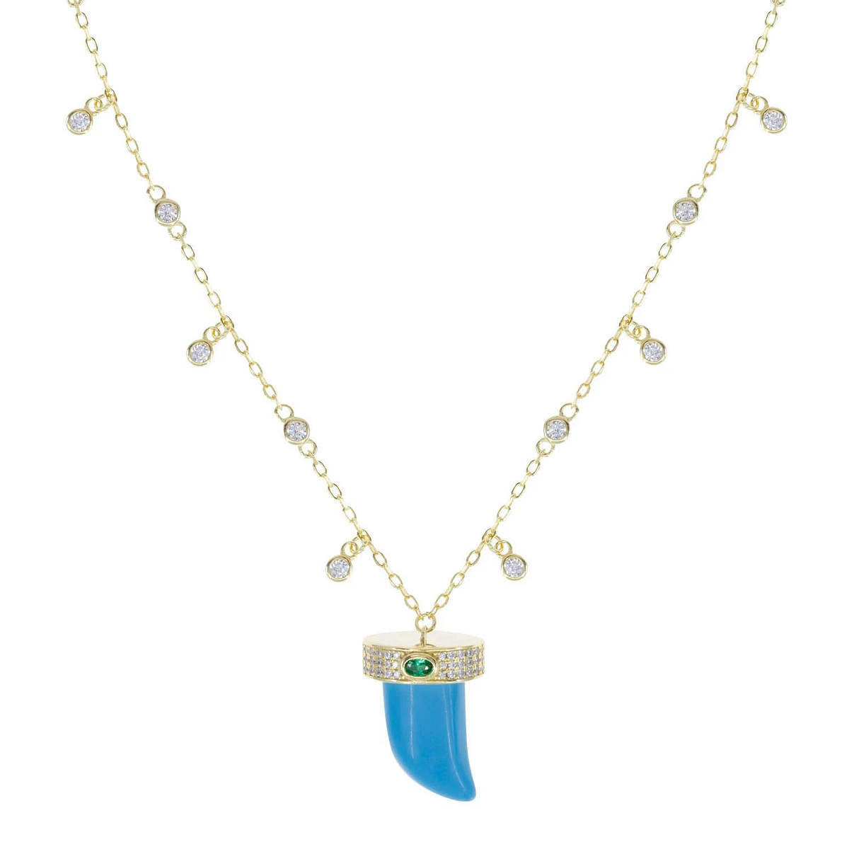 Tiger Tooth Necklace in Turquoise