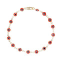 All-Seeing Evil Eye Anklet in Red