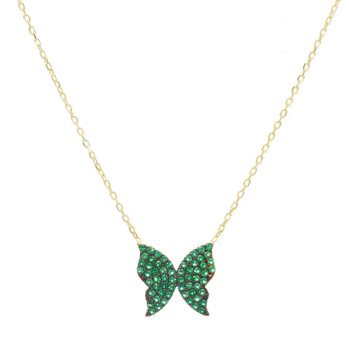Emerald Papillon Pendant Necklace