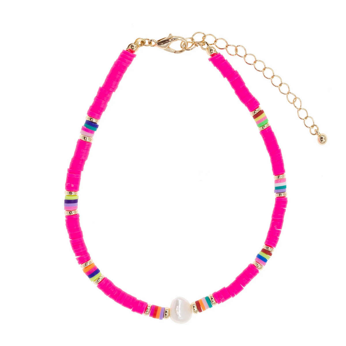 Pearl of the Ocean Anklet in Fuscia