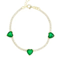 Emerald Hearts Trifecta Bracelet