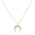 Diamond Double Horn Necklace (14K Gold)
