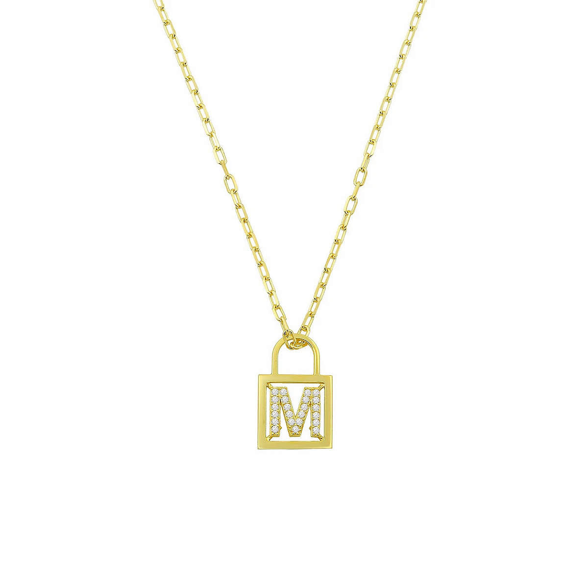 Style On Lock Initial Necklace