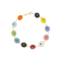 Multi-Color Glass Bead Evil Eye Bracelet