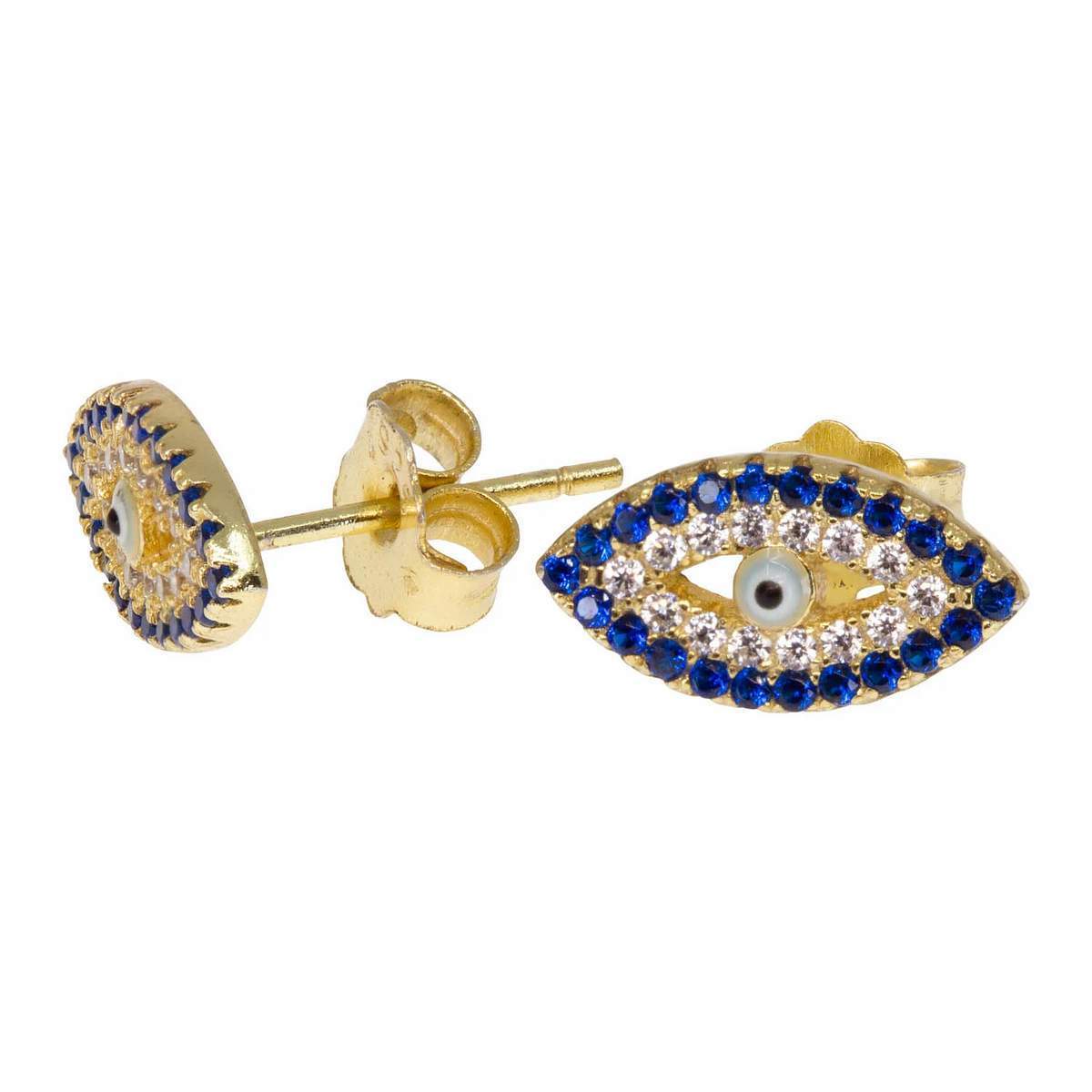 Crystal Evil Eye Paired Studs